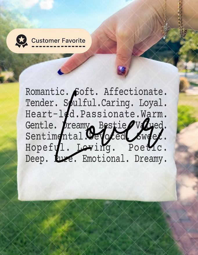 Lover Definition PNG, Romantic Word Art Sublimation, Simple Aesthetic Text Design PNG, Valentine Lover Shirt Design, Emotional Romantic Png