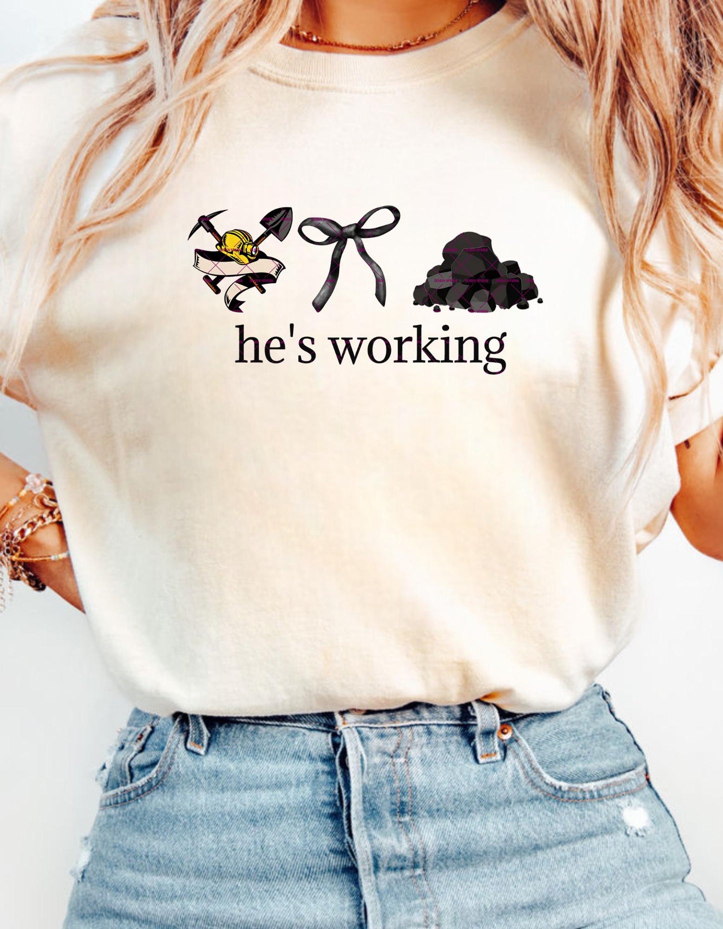 He's working Hard, Bow Png, Husband, Brother Png, Mens Digital Download, Custom order request Father day working Job png, Coal Miner png