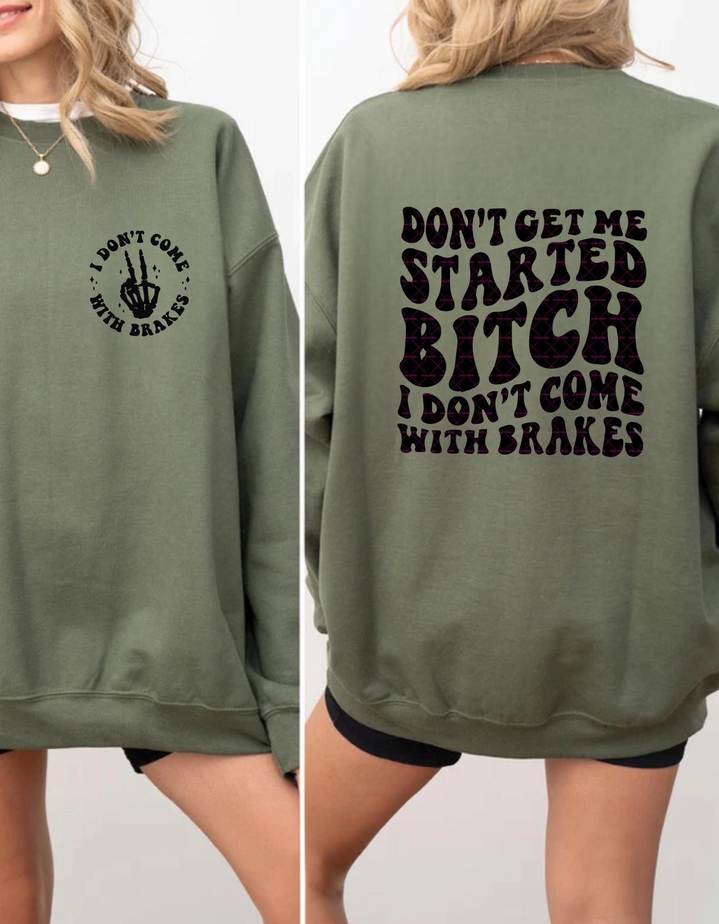 Dont get me started Bitch Svg Png, Funny girls shirt png, Trendy text design, I dont come with brakes Png, Naughty Girl Digital download