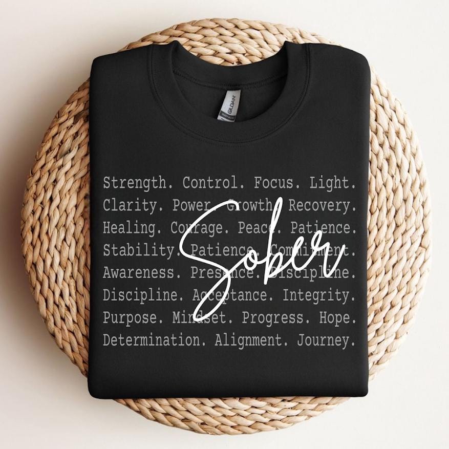 Sober Shirt png design, Recovery Motivation Typography Tee, Sobriety Awareness Text Shirt, Clean Living Minimal Design, Everyday wear png