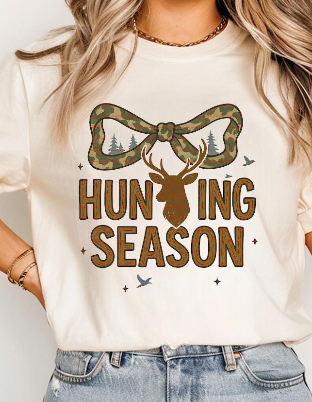 Hunting Season Shirt for Women, Hunter Png, Deer Hunter Gift, Camo Bow Hunting Graphic, Fall Outdoor Shirt, Country Girl Hunting Lover Top