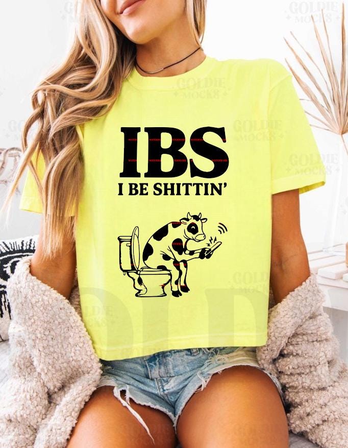 IBS I Be Shittin Shirt Design, Funny Cow Toilet Graphic, Crude Humor SVG PNG, Gag Gift Tee, Adult Joke Apparel Print, Bathroom Joke art