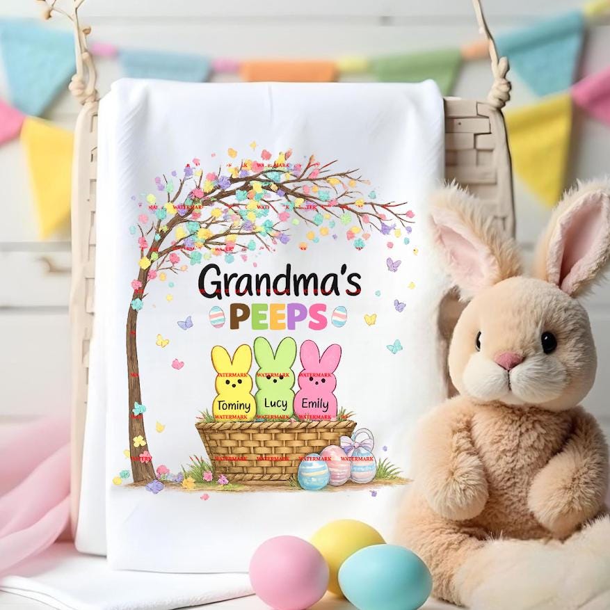 Easter Grandma Shirt Design, Grandma’s Peeps PNG, Personalized Easter Bunny PNG,Custom names, Easter Png
