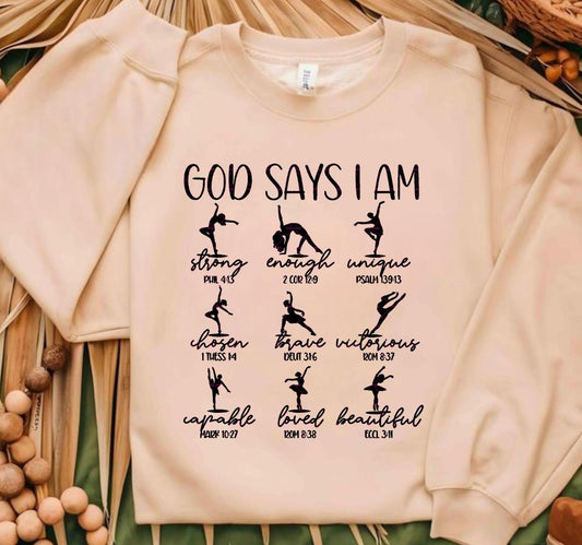Girls Cheerleading Png,God Says I Am Cheerleading Svg Png, God Say Shirt Png, Girls Bible Verse Shirt, Girls Christian Shirt, Religious Png