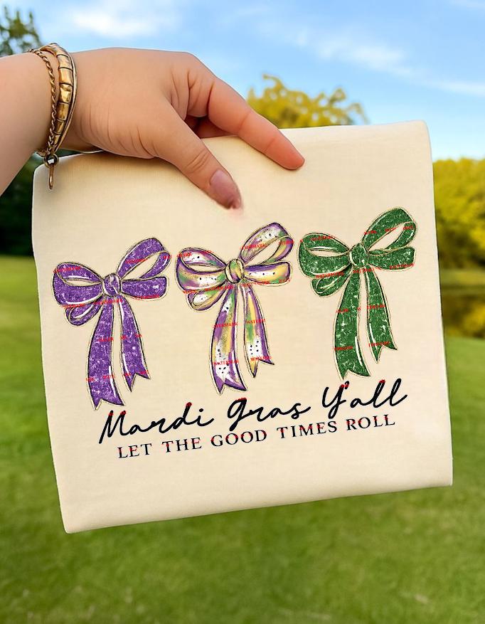 Let the good times roll, Mardi grass Png, Cute bow design, Girls bow png, Fat Tuesday Clipart