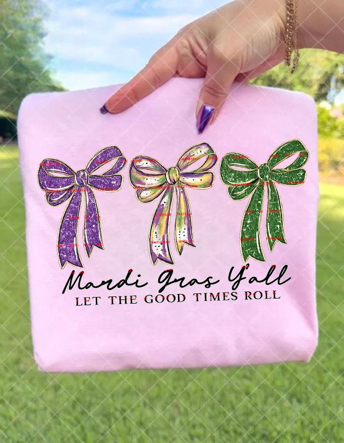 Let the good times roll, Mardi grass Png, Cute bow design, Girls bow png, Fat Tuesday Clipart