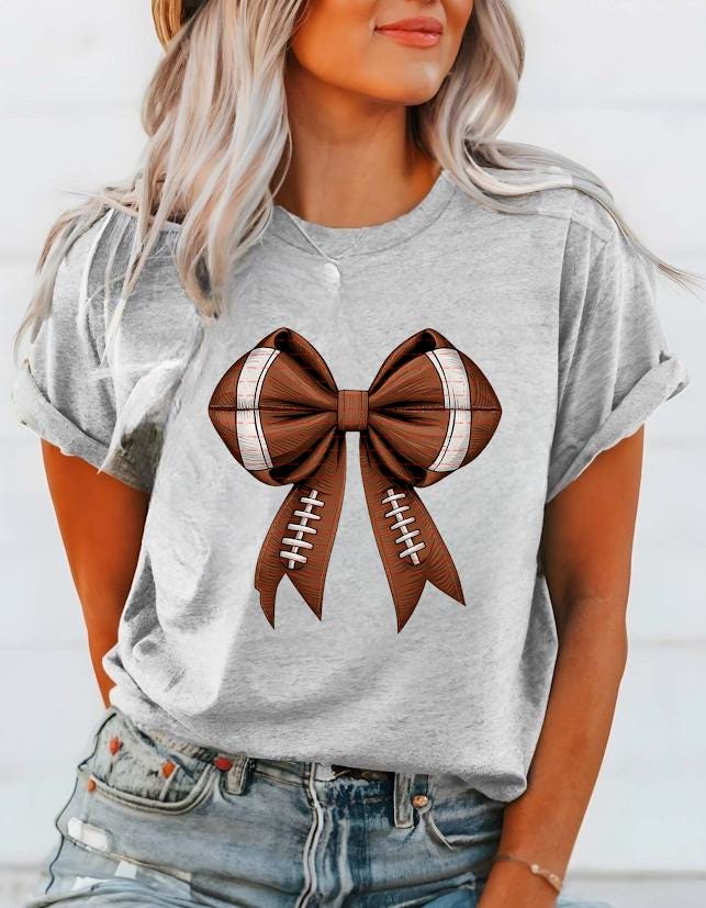 Sport Bow Clipart for T-Shirts,Game Day Sublimation Design,Football Bow PNG,  Tumblers, Stickers, Football Digital Download, Sports girls