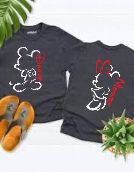 Mickey Png, Mommy, Daddy, Mom and Dad Png,Mickey Mommy and Daddy Outline Svg Png file, Cartoon Svg, Family trip Svg, Mickey mouse outline