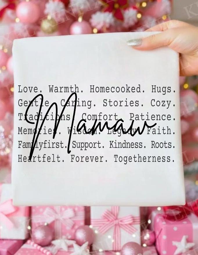 Mamaw Definition Shirt design, Loving Mamaw Text Design ideas, Family Grandma Sweatshirt, Cozy Heartfelt Mamaw Gift Apparel, Gif for mama