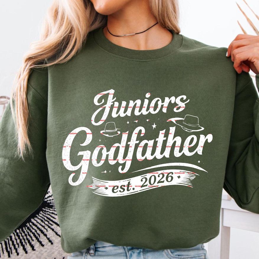 Junior’s Godfather Est 2026 PNG, Godfather Announcement Design, New father Gift, Baby Announcement Shirt, Family Sublimation, Family shirt