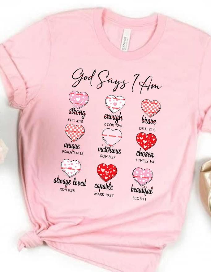 God Says I Am, Girls shirt design, God Say Shirt Png, Girls Bible Verse Shirt, Girls Christian Shirt, Religious Png, Scripture Inspirational