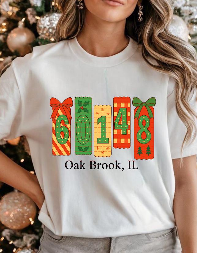 Personalized Christmas Shirt design, Custom Zip Code Town Name, Cute Pastel Christmas Village Shirt, Personalized Holiday Gift, State code