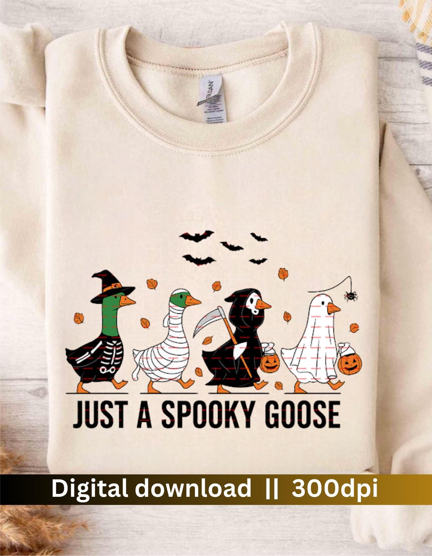Funny Halloween Goose Shirt Png, Just a Spooky Goose T-Shirt design ideas, Cute Goose Halloween Costume, Fall Spooky Graphic Shirt, Png file