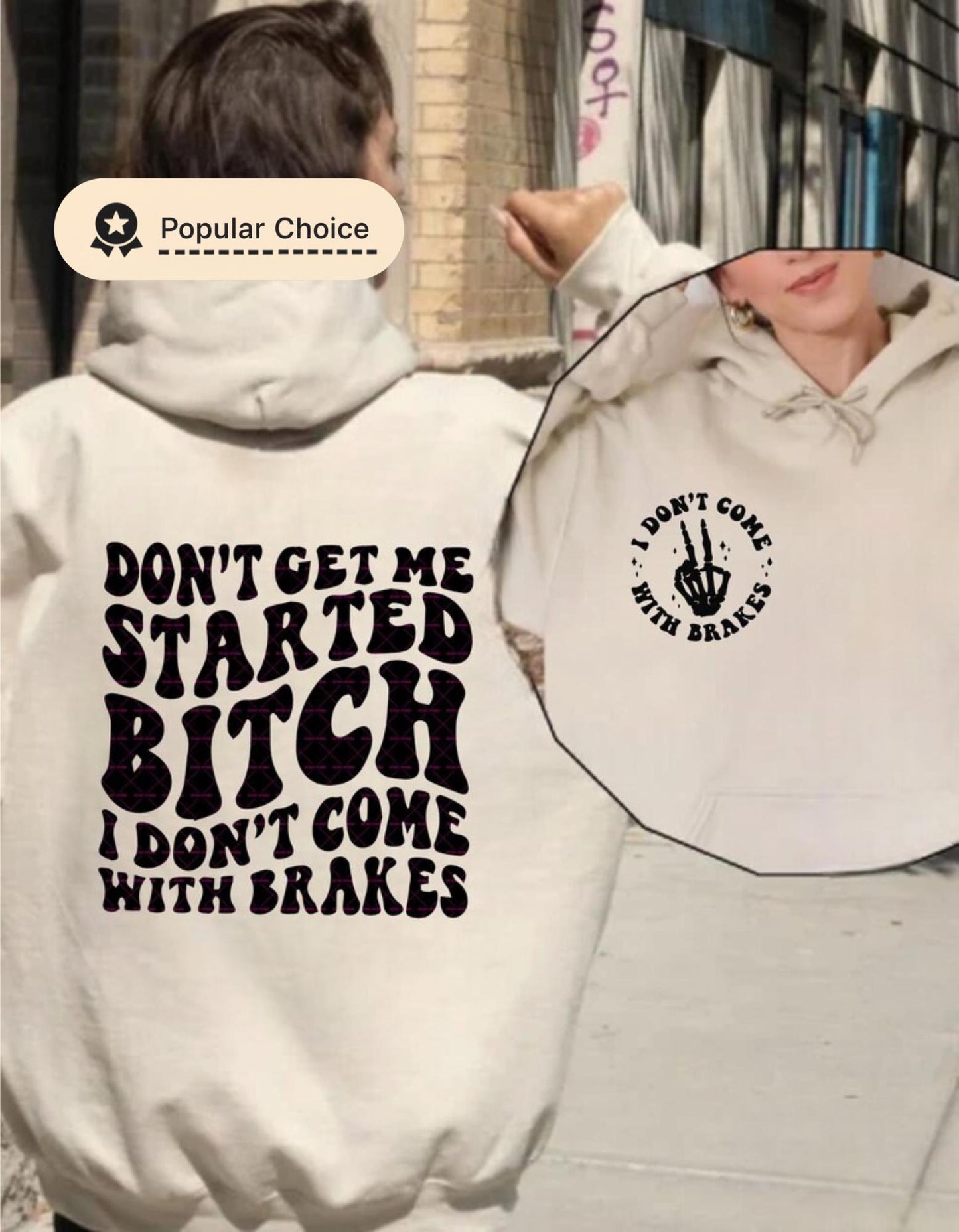 Dont get me started Bitch Svg Png, Funny girls shirt png, Trendy text design, I dont come with brakes Png, Naughty Girl Digital download