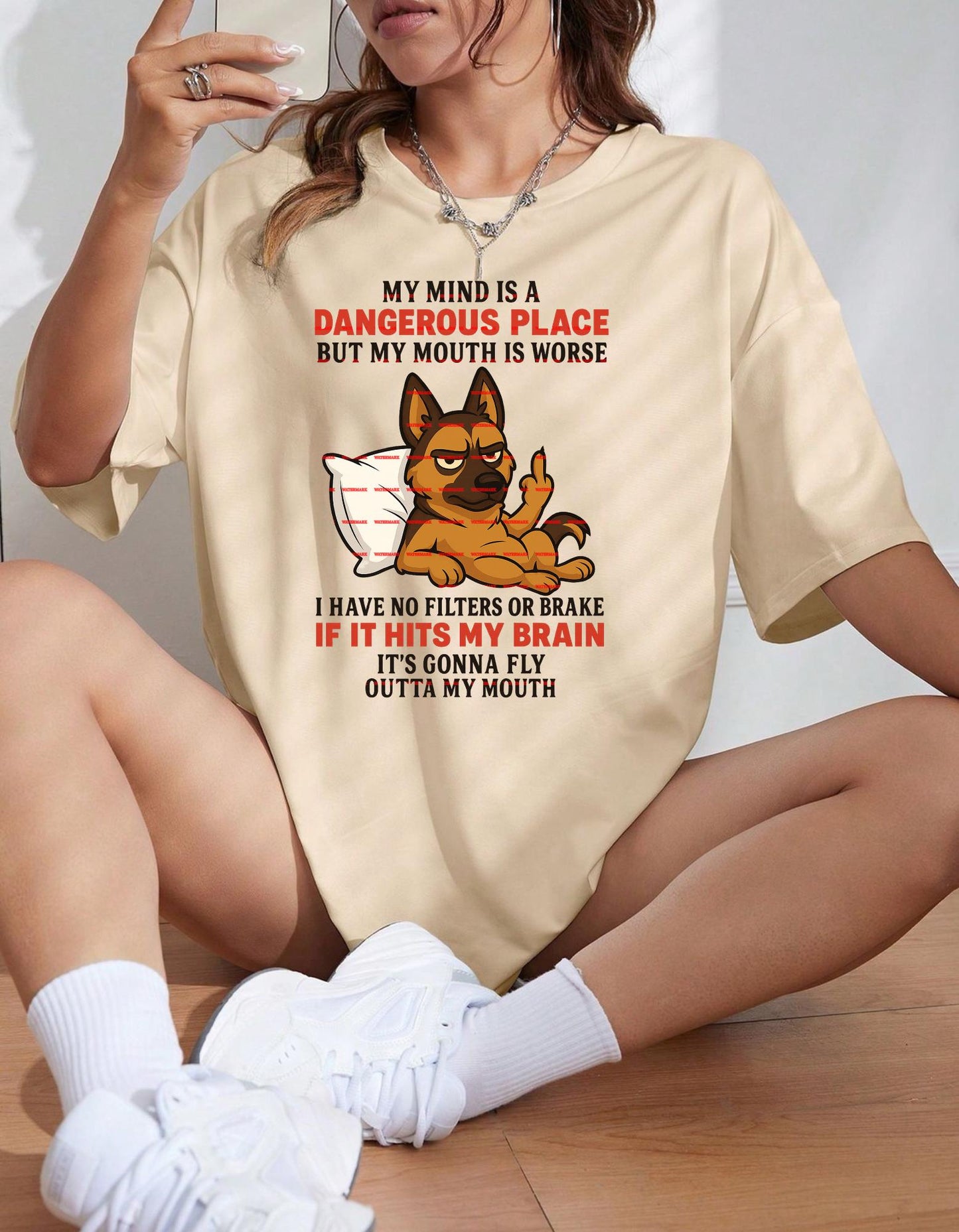 Funny Dog PNG, No Filter Mouth Quote Shirt Design, Attitude Dog Sublimation, My Mind Is Dangerous Place Png, Sarcastic Dog Clipart, Dog girl