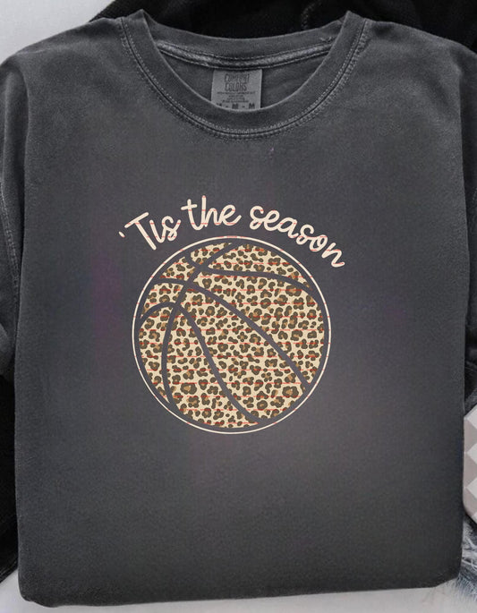 Holiday Game Day,Sports Mom Tee, Tis The Season Leopard Basketball Shirt design,Trendy Basketball Player Gift for mom, Sports Png file