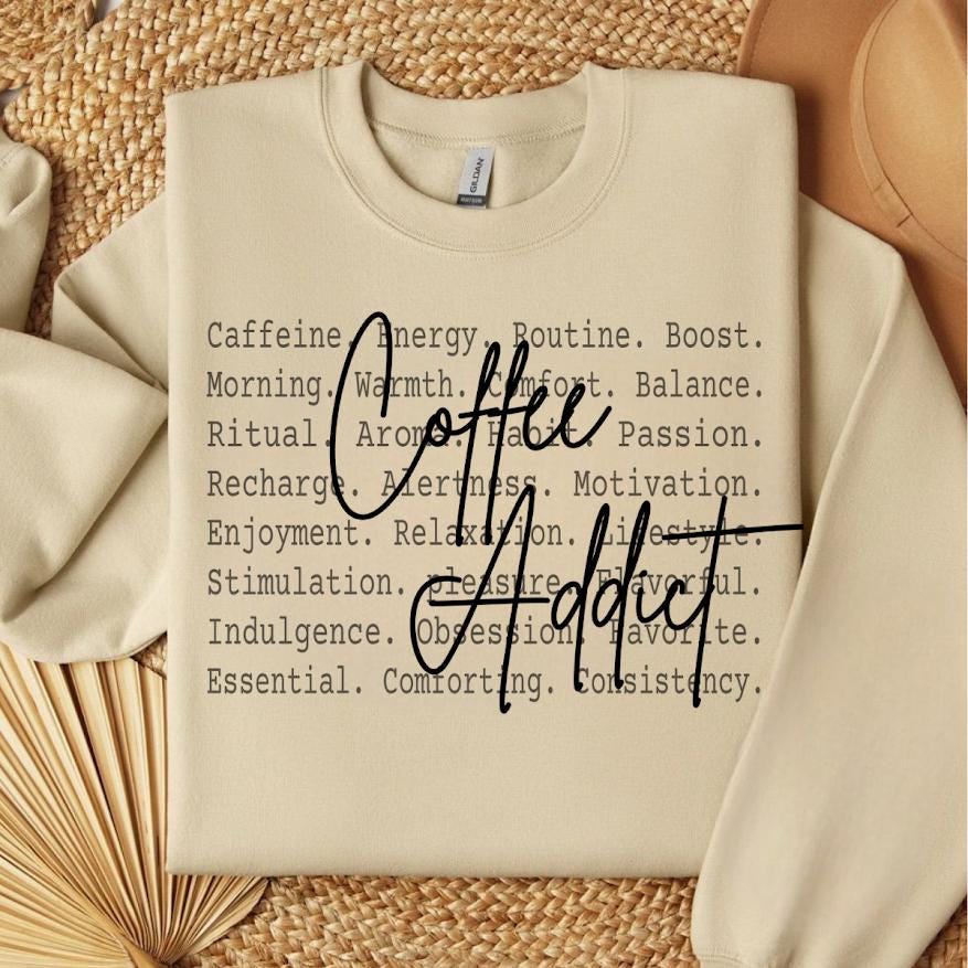 Caffeine Lover Typography Tee, Coffee Addict Shirt Png, Morning Coffee Lifestyle Text Shirt, Funny Coffee Gift, Coffee Mode