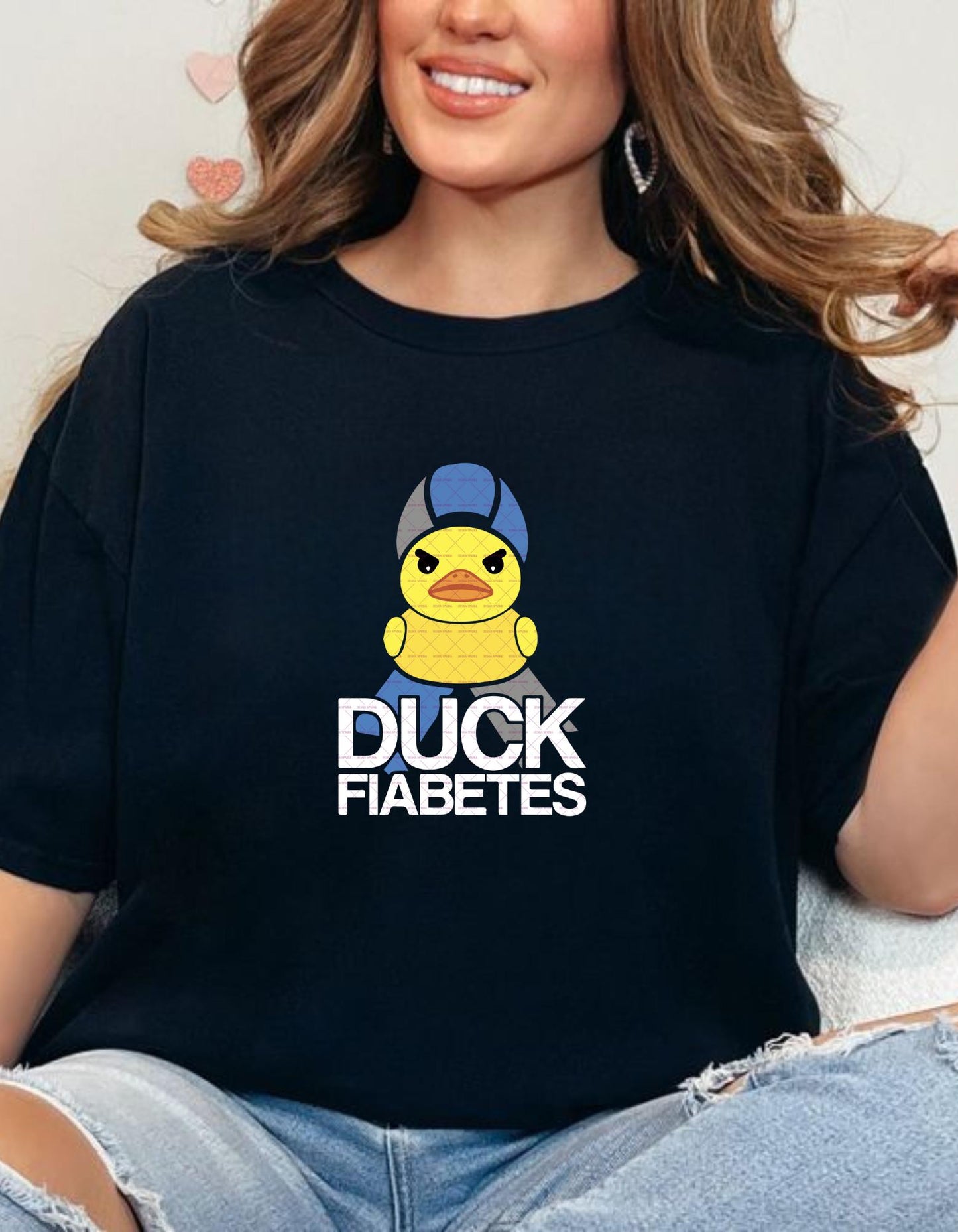Cute Rubber Duck Warrior with Pun Slogan, Duck png, Cartoon Png,Funny Duck Diabetes Awareness T-Shirt Png file,  Awareness design, Patient