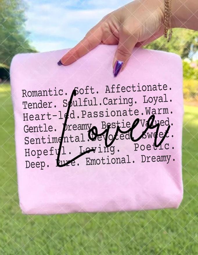 Lover Definition PNG, Romantic Word Art Sublimation, Simple Aesthetic Text Design PNG, Valentine Lover Shirt Design, Emotional Romantic Png