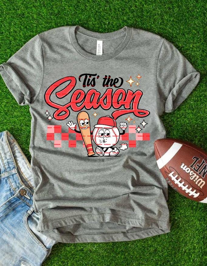 Tis The Season Baseball PNG, Funny Baseball Christmas Design, Retro Sports Clipart, Cricut Cut File, Trendy Aesthetic Gift, Game Season