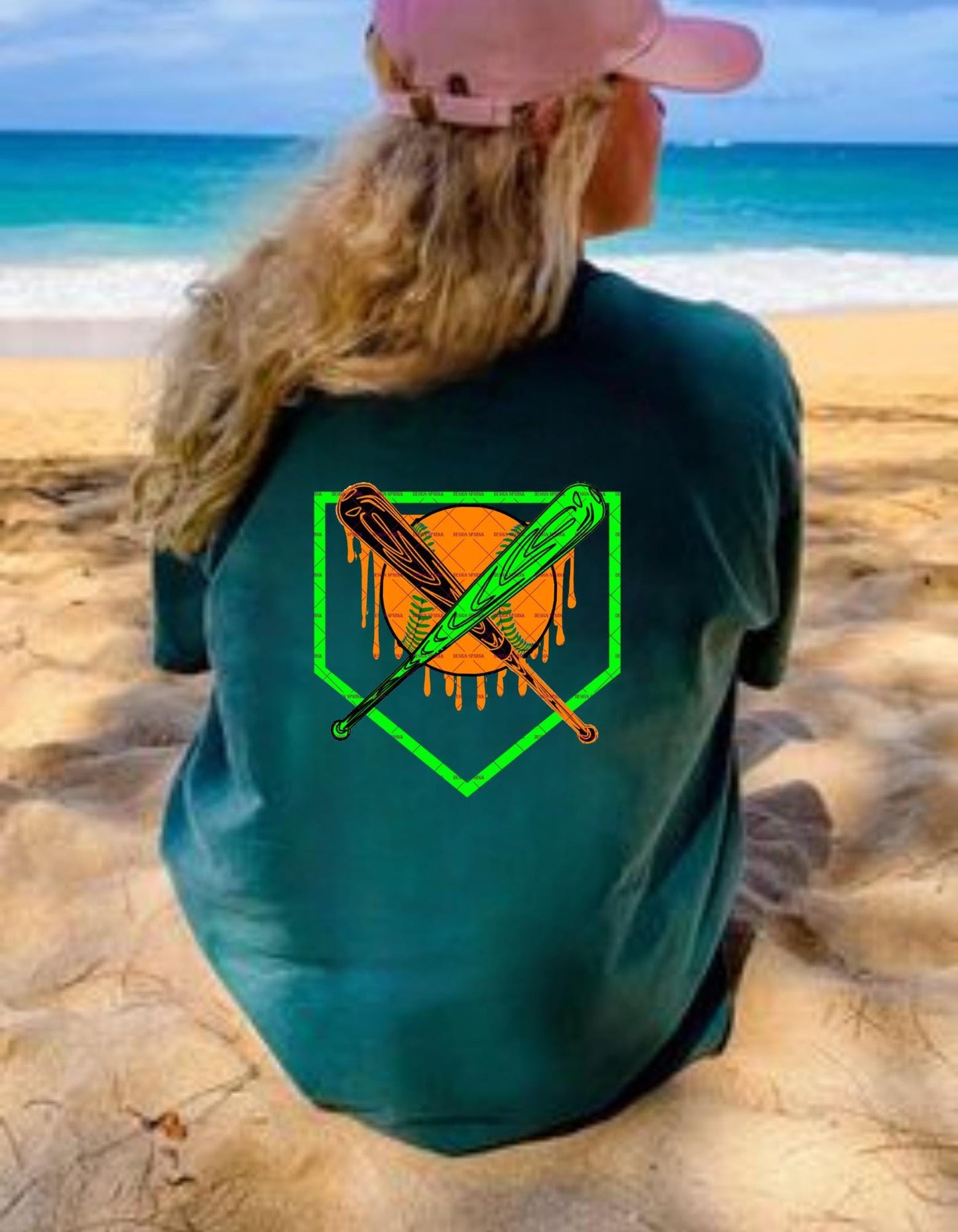 Dripping Baseball Art,Cool Baseball Player Tee design,Neon Baseball Png, Retro Baseball Bat Design Softball Sports Fan Gift for her, Champ
