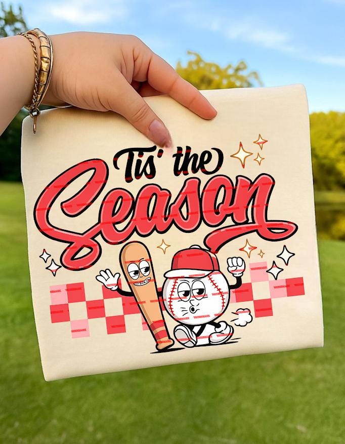 Tis The Season Baseball PNG, Funny Baseball Christmas Design, Retro Sports Clipart, Cricut Cut File, Trendy Aesthetic Gift, Game Season