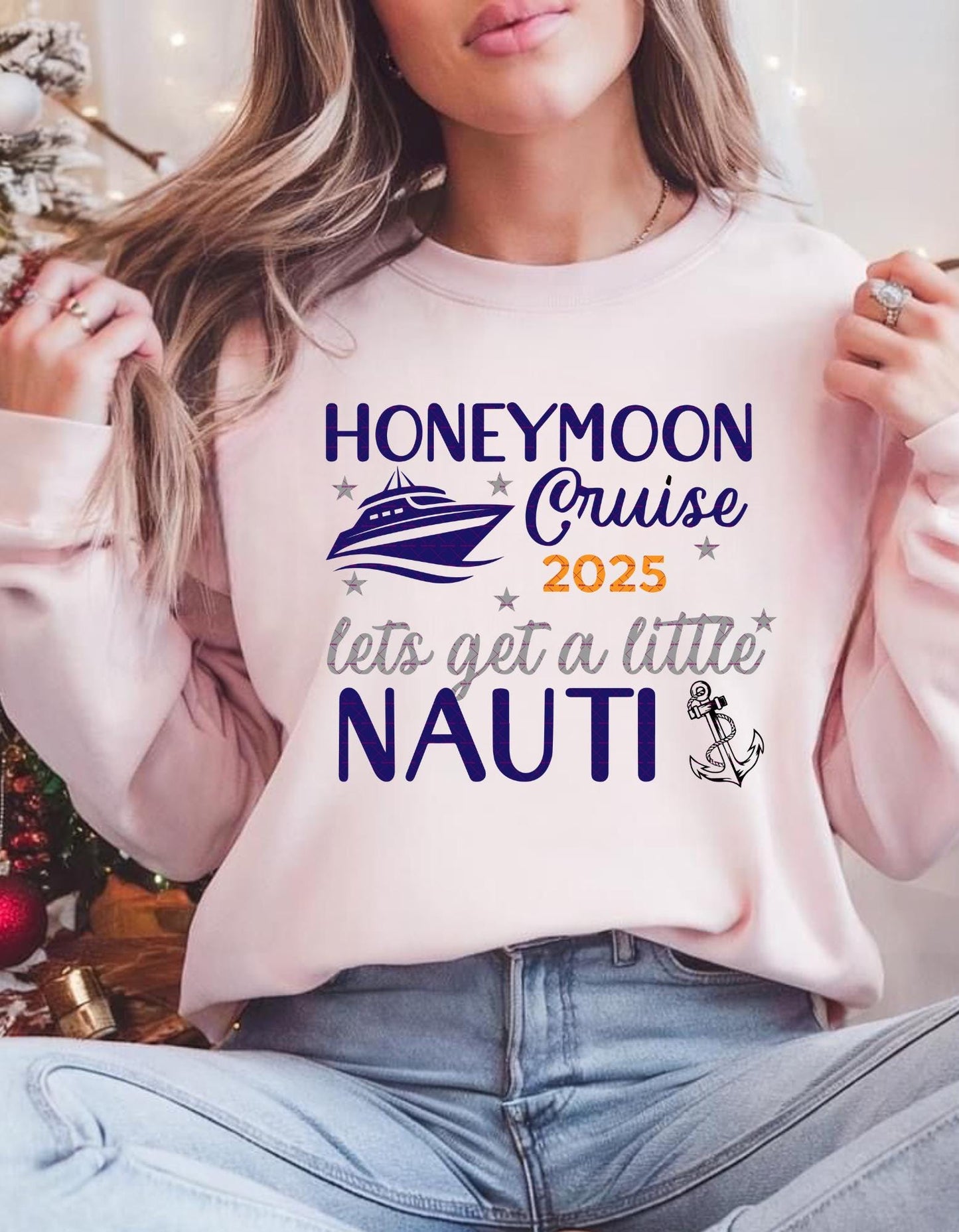 Honeymoon Cruise 2025 Svg, Let's Get a Little Nauti Png, Funny Nautical Couple Vacation, Newlywed Gift, Our First Cruise Party, 2025 Svg Png