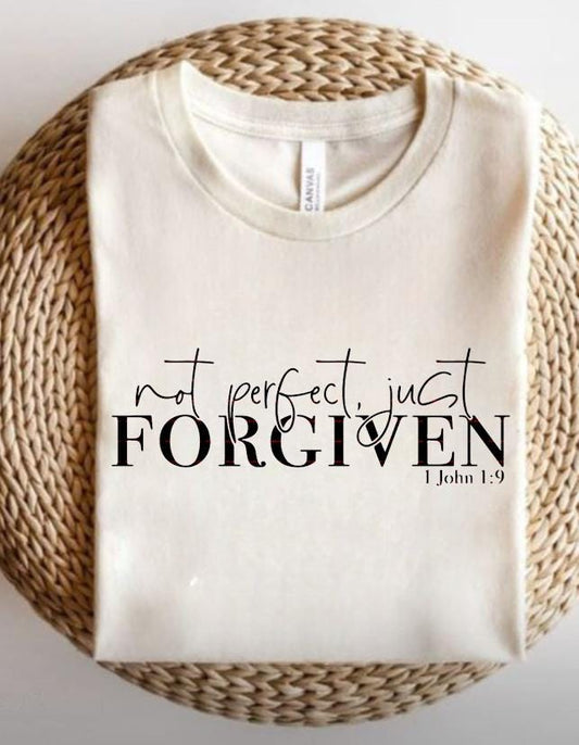 Bible Verse 1 John 1:9 Tee,Not Perfect Just Forgiven Christian Shirt Svg file, Faith Quote SVG PNG, Religious Jesus Shirt