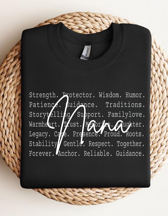 Nana Definition Shirt Png file, Strong Nana Family Text Design, Loving Nana Gift Tee, Grandma Apparel with Meaning, Nana love