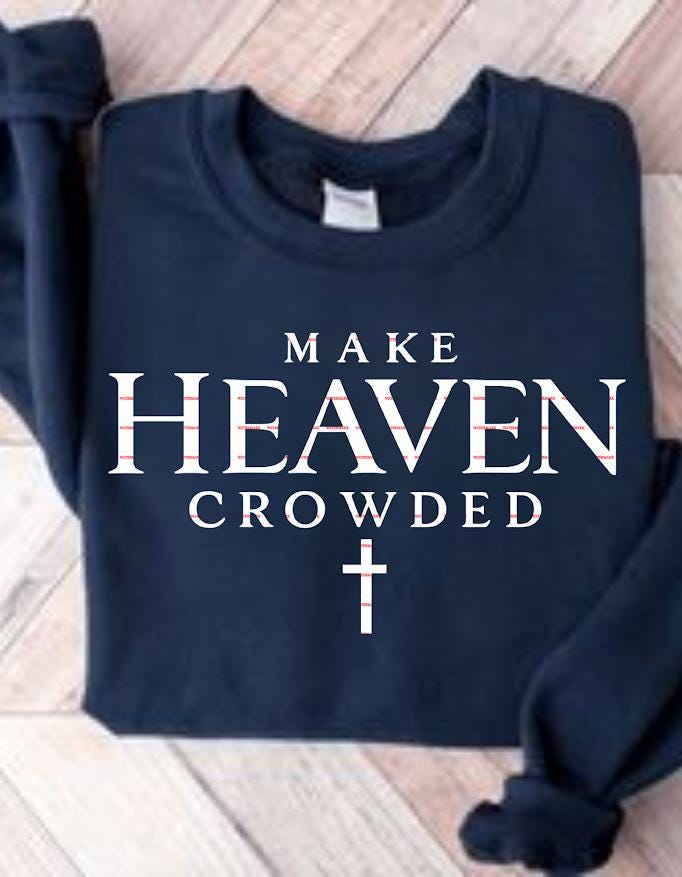 Make Heaven Crowded Shirt, Western Cow Print Christian Tee, Faith Jesus Graphic Tee, Religious Inspirational Shirt, Country Church Outfit