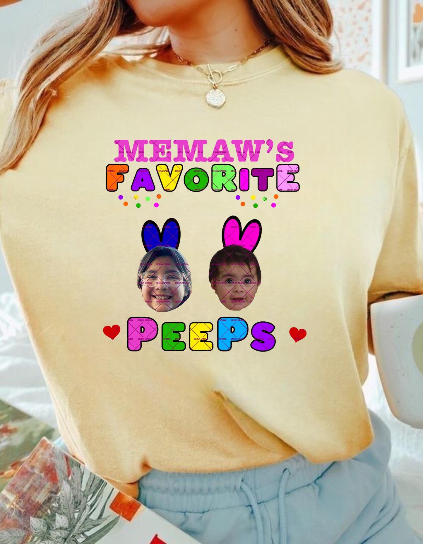 Memaw's Favorite Peeps PNG, Custom Easter Grandkid Shirt Design, Personalized Bunny Photo Sublimation, Easter Grandma Gift, Cute Easter Peep