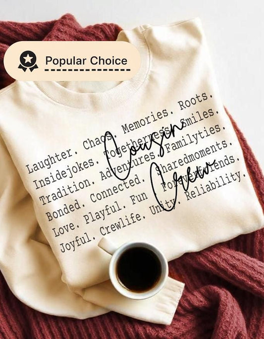 Cousin crew design, Family PNG, Togetherness Quote Design, Memories Love Unity Words, Sublimation Digital Download, Cousin together Png