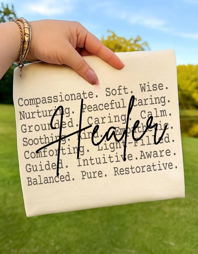 Healer Aesthetic Text Shirt Png file, Compassionate Calm Energy Tee design, Mindful Spiritual Words Design, Soft Healing Vibes Minimal Quote