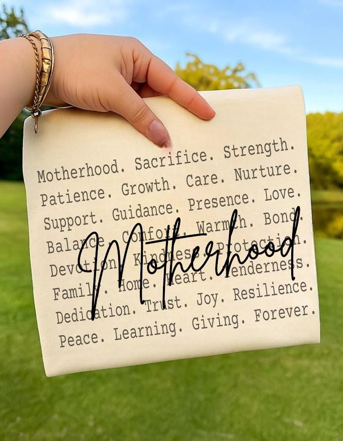 Motherhood Definition Shirt design, Loving Mother Text Design ideas, Family Sweatshirt, Cozy Heartfelt Mom Gift Apparel, Gif for mama mother