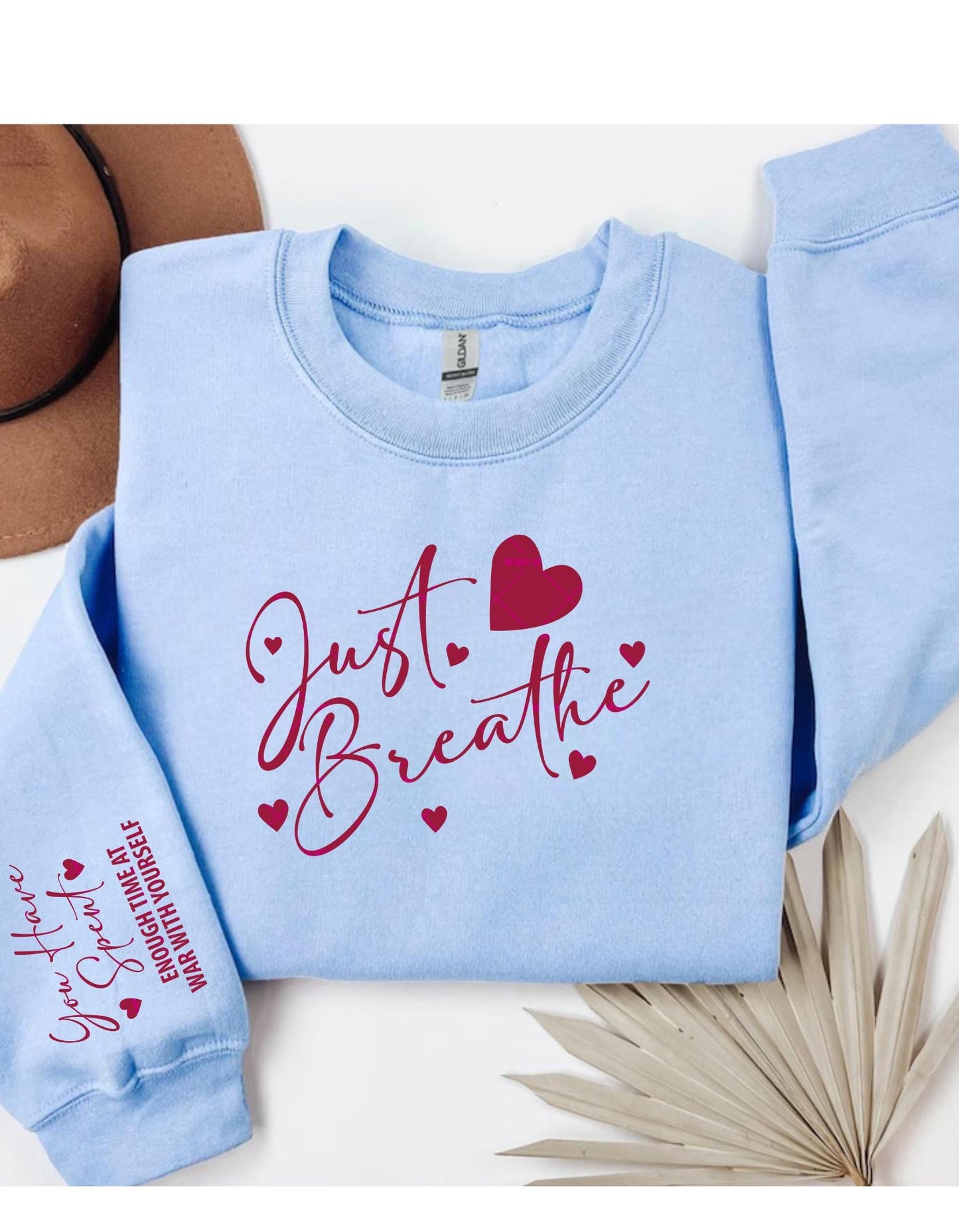 Just Breathe, Svg Png Files, Wellness Gift Yoga Meditation Relaxing Positivity Self-Care Gift Women, Girly designs