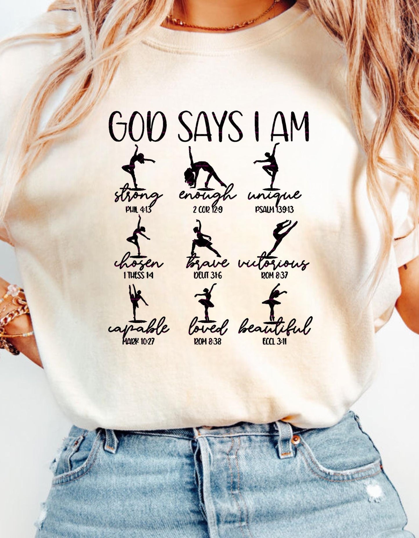 God Says I Am Cheerleading Svg Png, Girls Cheerleading Png, God Say Shirt Png, Girls Bible Verse Shirt, Girls Christian Shirt, Strong Brave