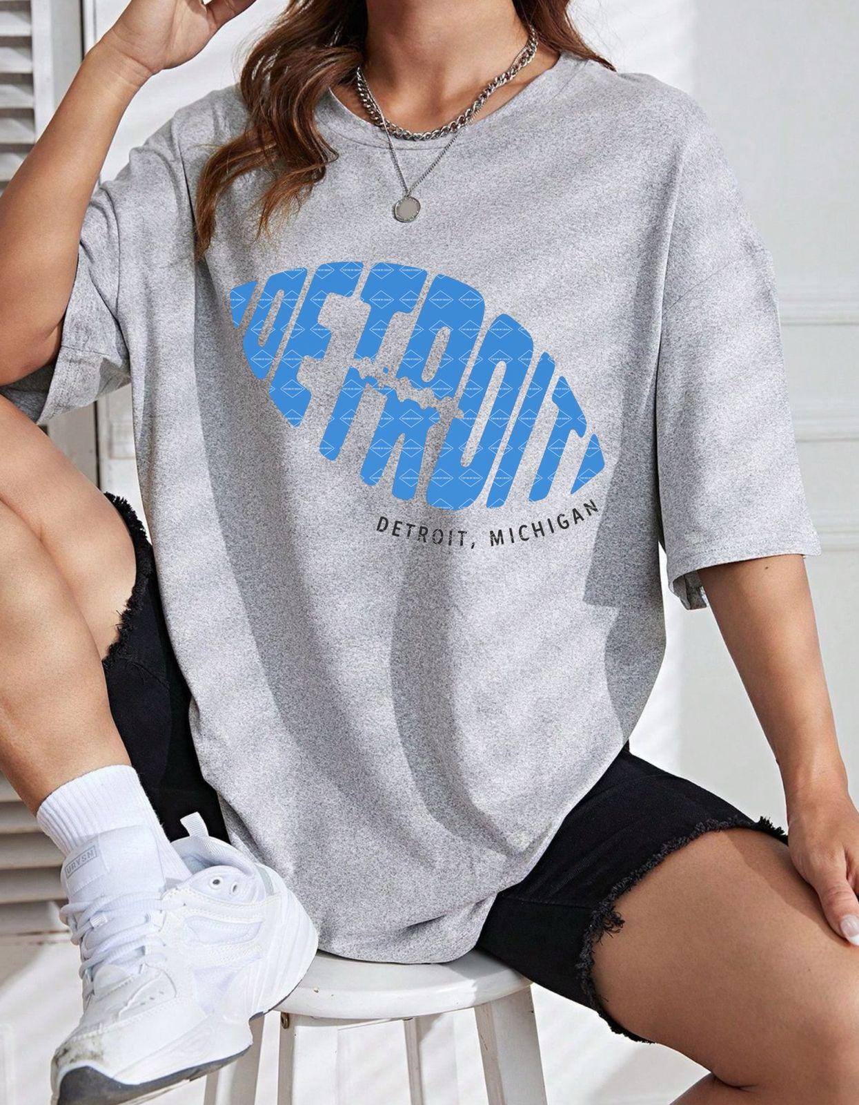 Detroit Football T-Shirt PNG Michigan Sports Fan Gift Game Day Graphic design Shirt for Football Lovers PNG
