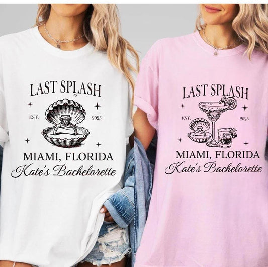Custom Last Splash Bachelorette Party Svg Png Personalized Coastal Bachelorette Png Svg Miami Beach Them, Aesthetic Bridal Party Png