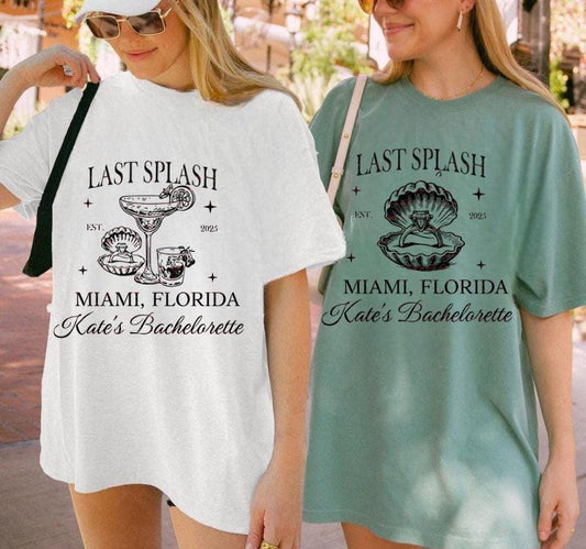 Custom Last Splash Bachelorette Party Svg Png Personalized Coastal Bachelorette Png Svg Miami Beach Them, Aesthetic Bridal Party Png