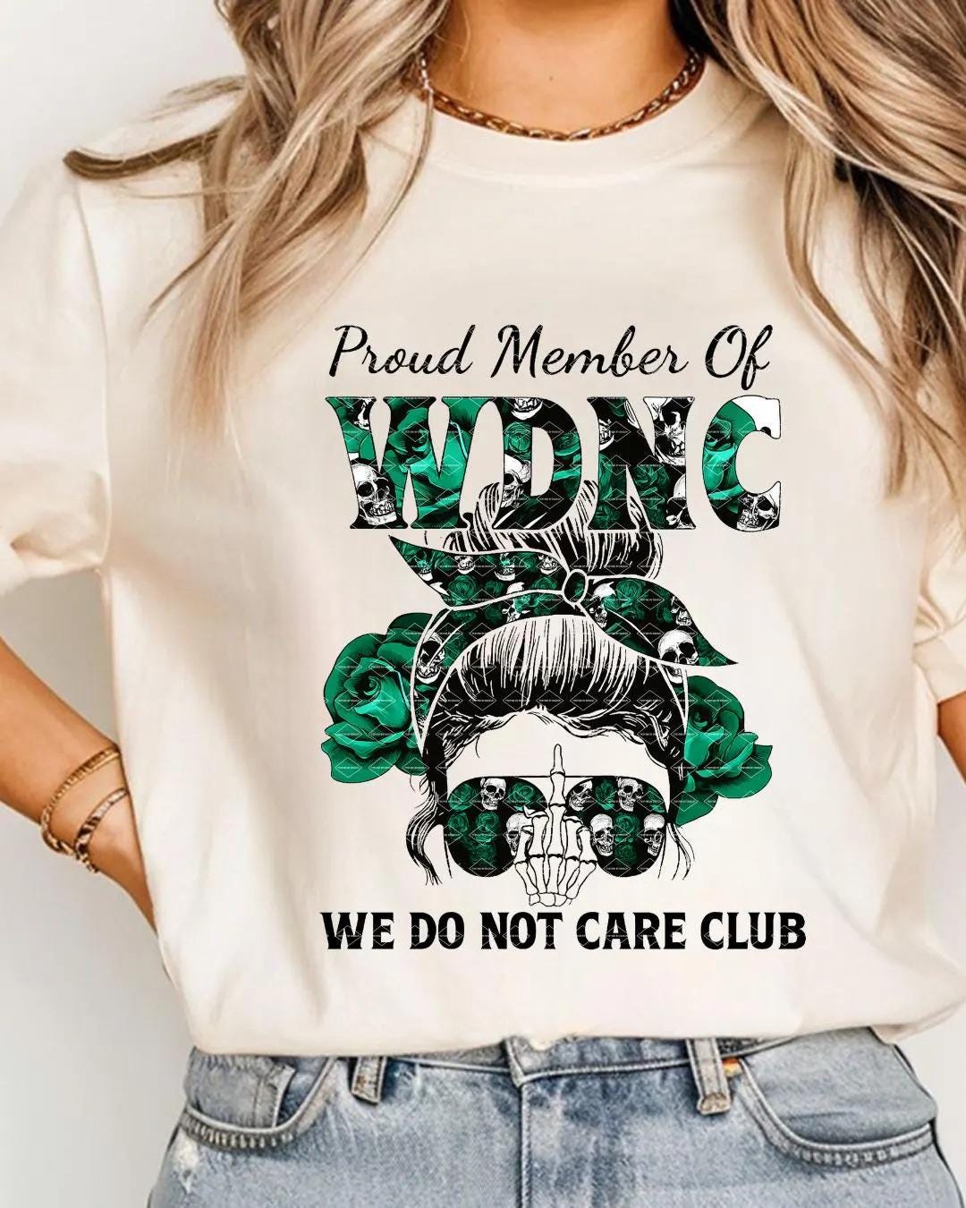 Proud Member of We Do Not Care Club, WDNC Digital Design PNG, Attitude, Sassy Girl Skull Png, Funny Sublimation Print, Everyday Pngs