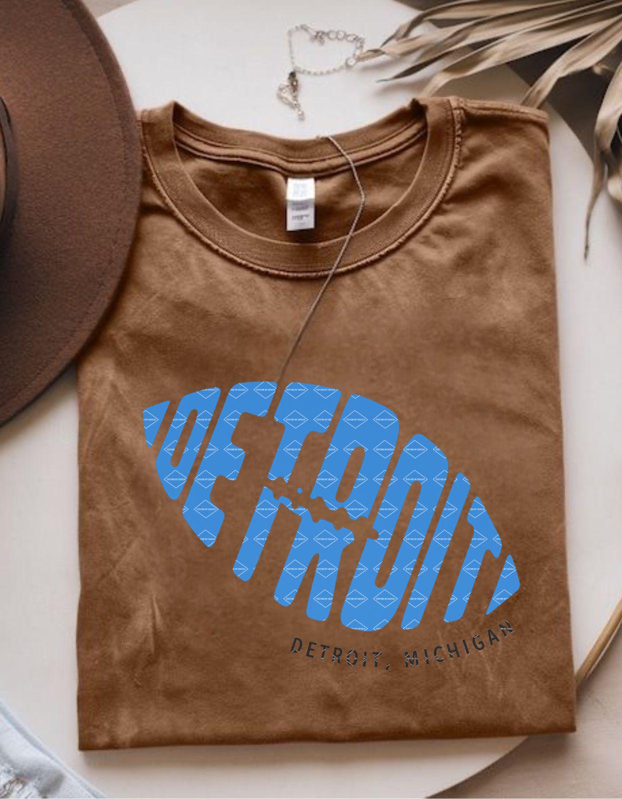 Detroit Football T-Shirt PNG Michigan Sports Fan Gift Game Day Graphic design Shirt for Football Lovers PNG