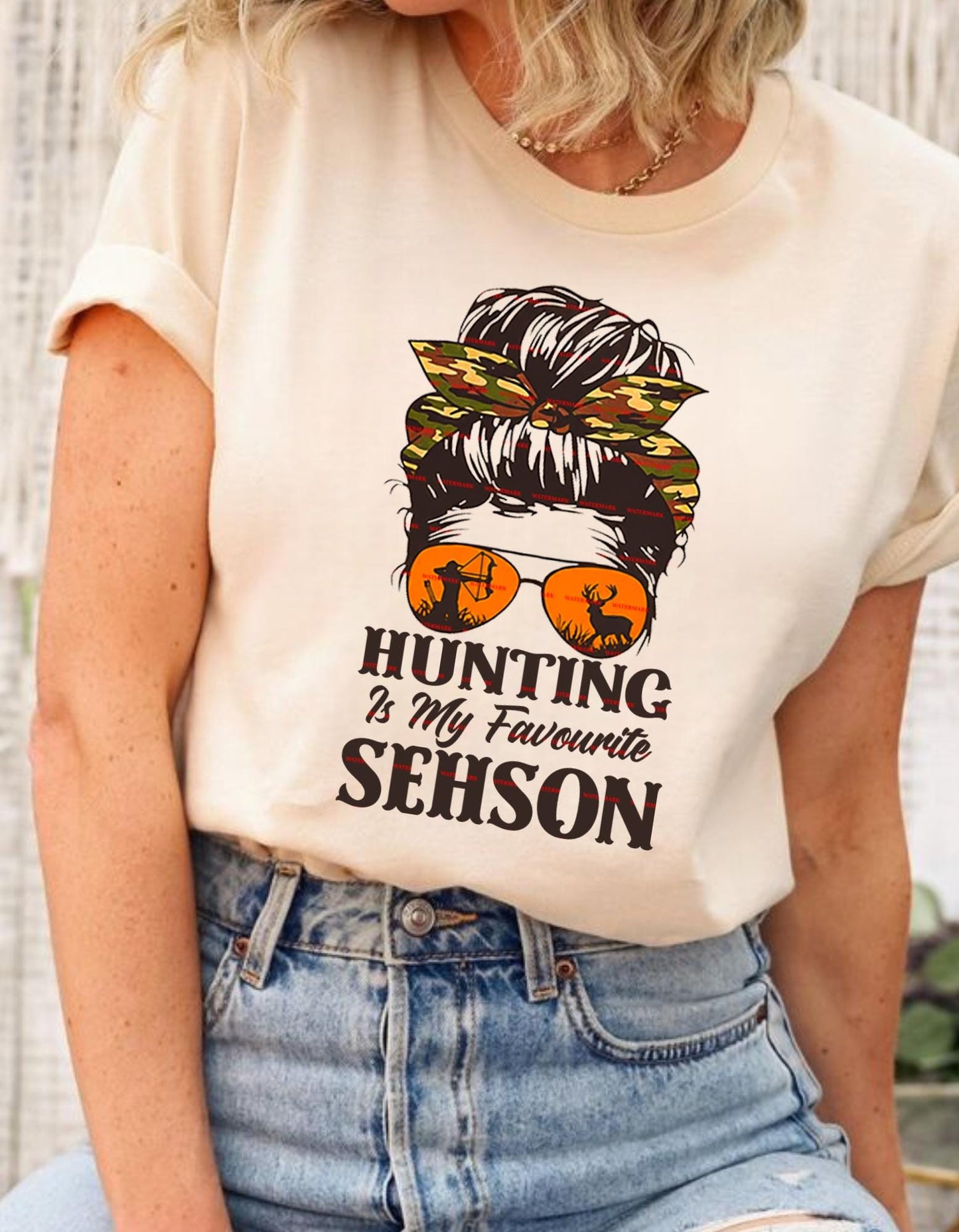 Hunting is my favourite season shirt Png file, Bow Hunter Girl Camo Sublimation Design, Deer Hunt Lover Graphic, Country Hunting Shirt PNG