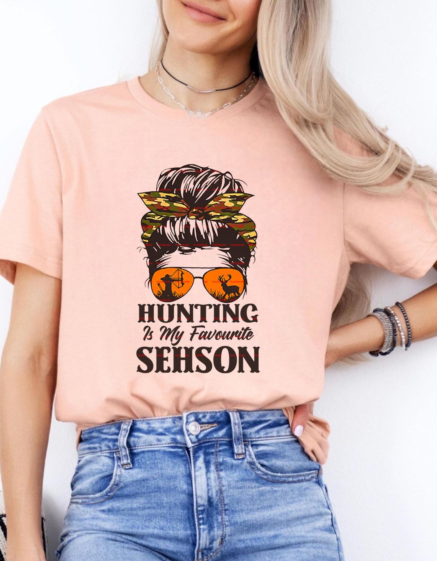 Hunting is my favourite season shirt Png file, Bow Hunter Girl Camo Sublimation Design, Deer Hunt Lover Graphic, Country Hunting Shirt PNG