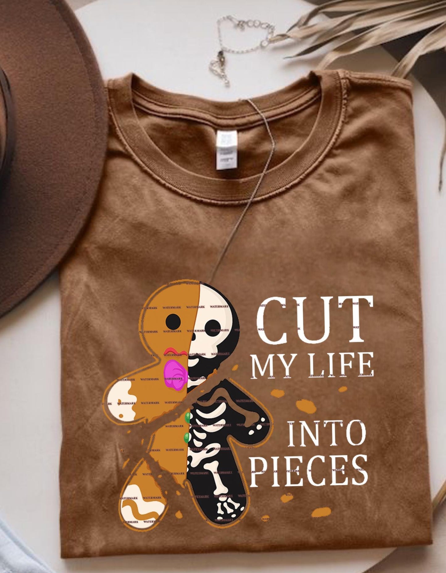Cut My Life Into Pieces Gingerbread Man PNG, Funny Christmas Skeleton Cookie, Dark Humor Xmas Shirt Design, Sarcastic quote shirt, Girls Png