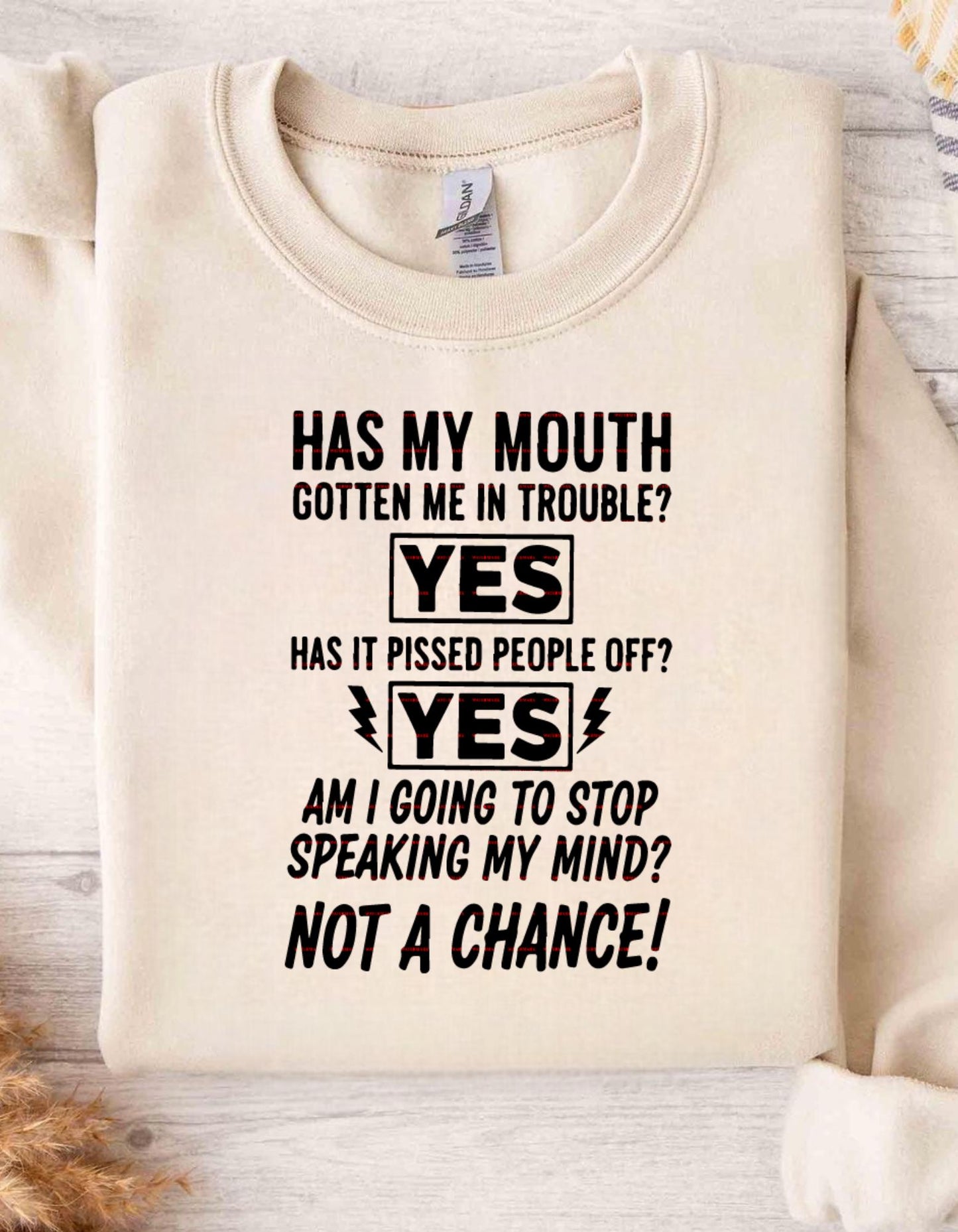 Has My Mouth Gotten Me In Trouble Shirt PNG, Sarcastic Quote Sublimation, Funny Adult Humor PNG, Speak My Mind Shirt Design, SVG Download