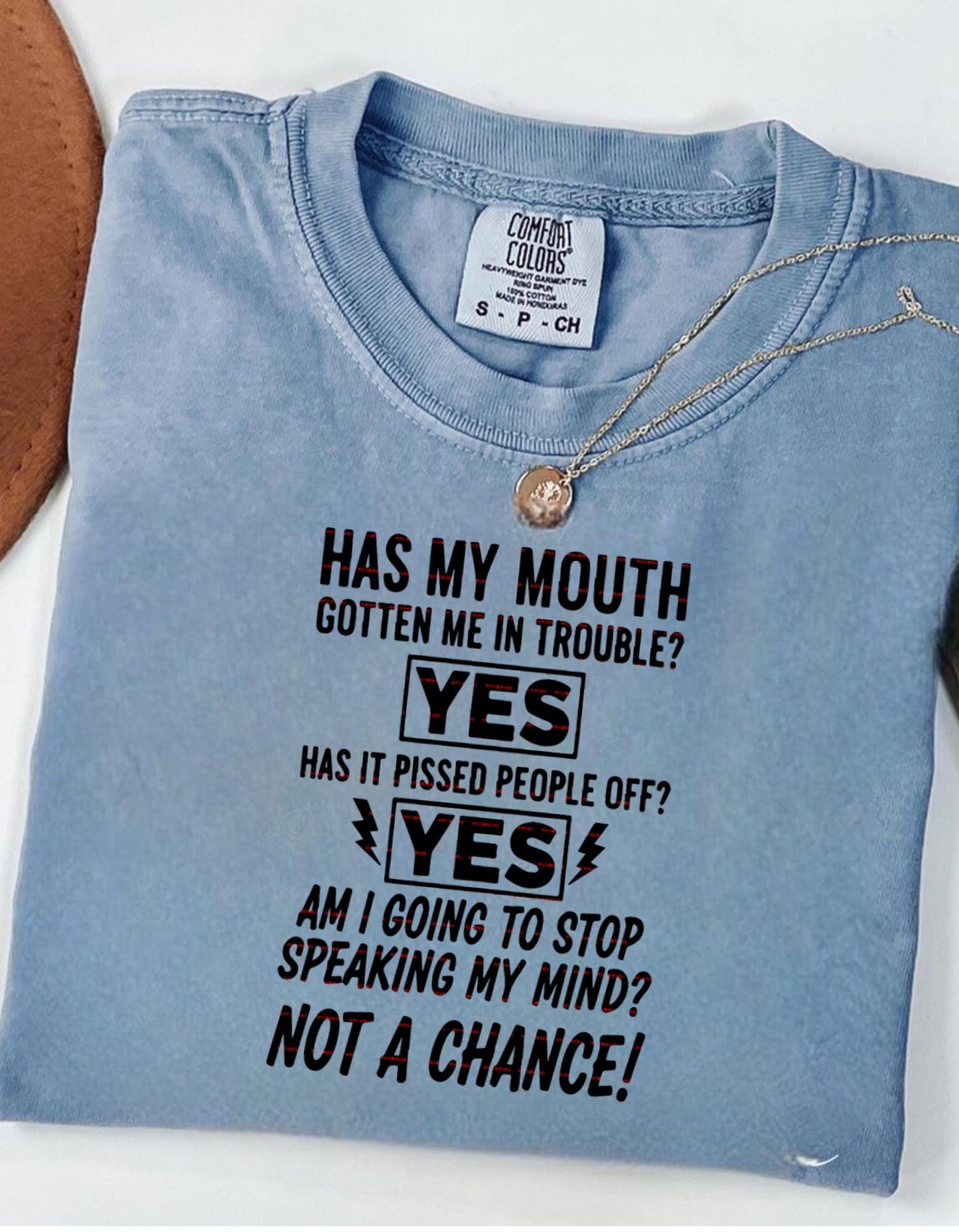Has My Mouth Gotten Me In Trouble Shirt PNG, Sarcastic Quote Sublimation, Funny Adult Humor PNG, Speak My Mind Shirt Design, SVG Download