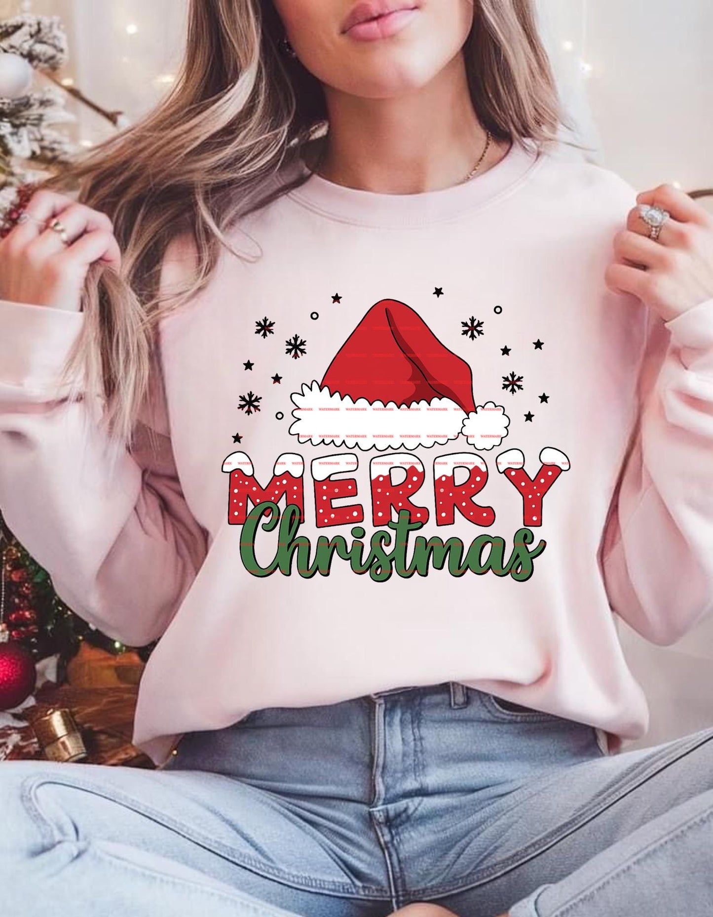 Merry Christmas PNG, Santa Hat PNG, Cute Holiday Quote Design, Festive Sublimation, Winter Clipart, Gift for 2025 Christmas Inspired Pngs