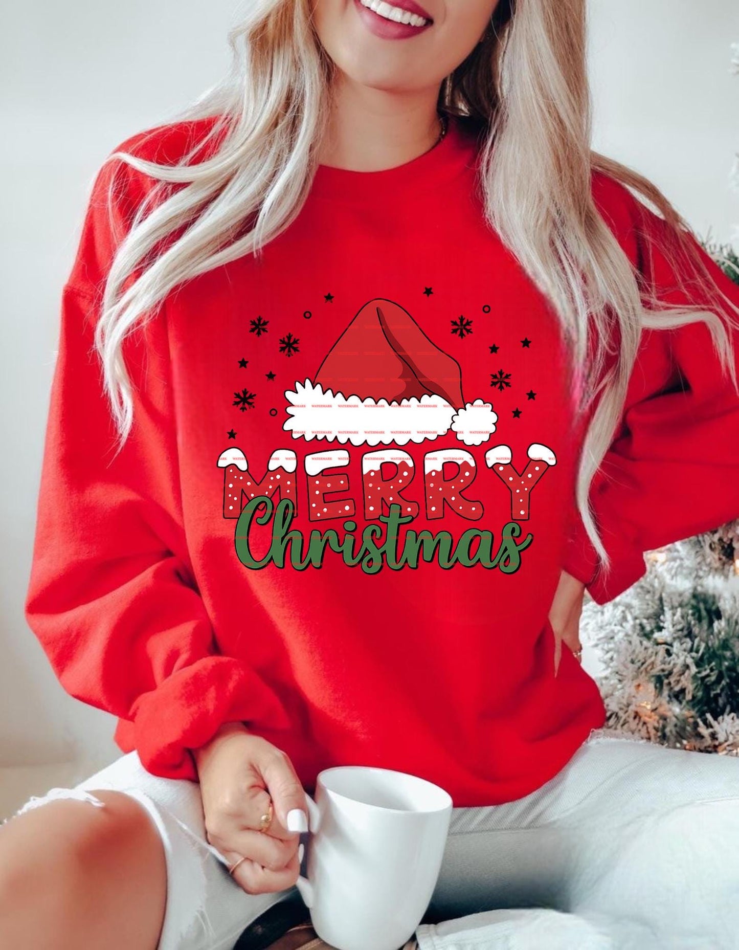 Merry Christmas PNG, Santa Hat PNG, Cute Holiday Quote Design, Festive Sublimation, Winter Clipart, Gift for 2025 Christmas Inspired Pngs