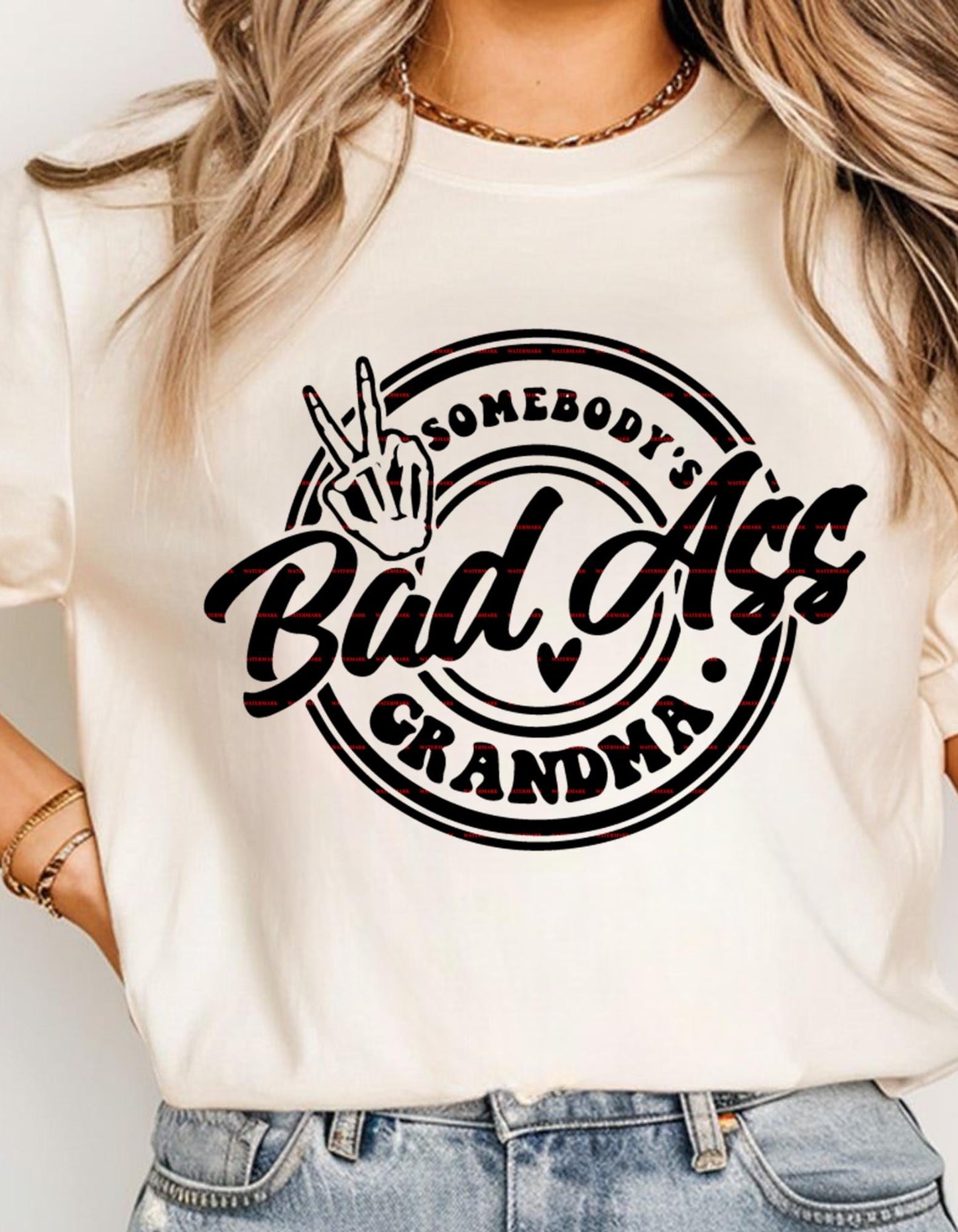Somebody Bad Ass Grandma SVG, Cool Grandma Shirt Design, Retro Badge Style PNG, Funny Grandma Badge Logo SVG, Nana Design, Digital Download