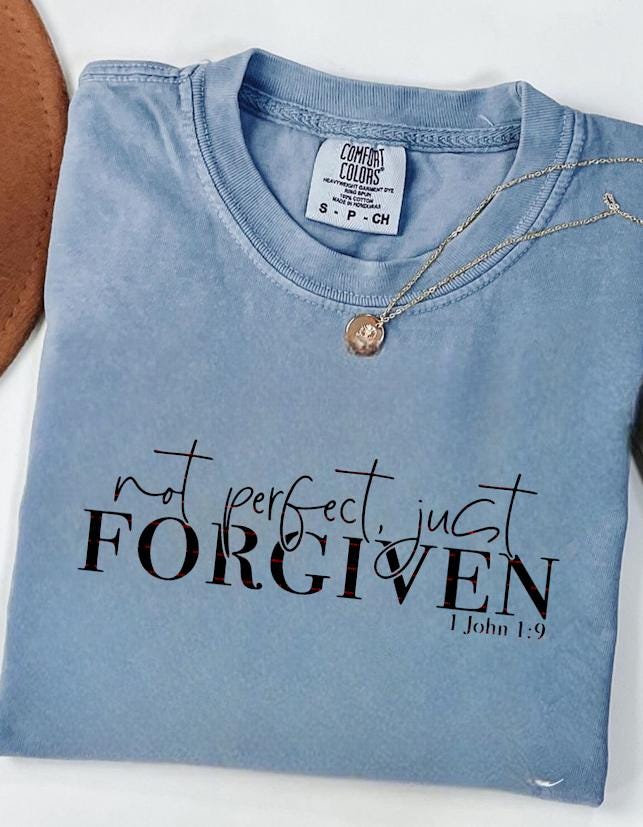 Not Perfect Just Forgiven Christian Shirt Svg file, Scripture Design, Bible Verse 1 John 1:9 Tee, Faith Quote SVG PNG, Religious Jesus Shirt
